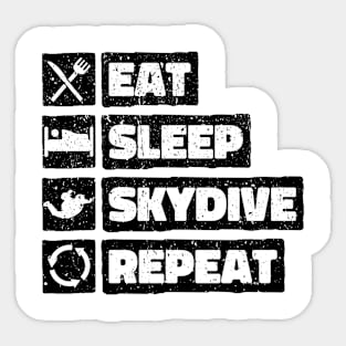 Eat Sleep Skydiving Repeat. Skydiver design Sticker